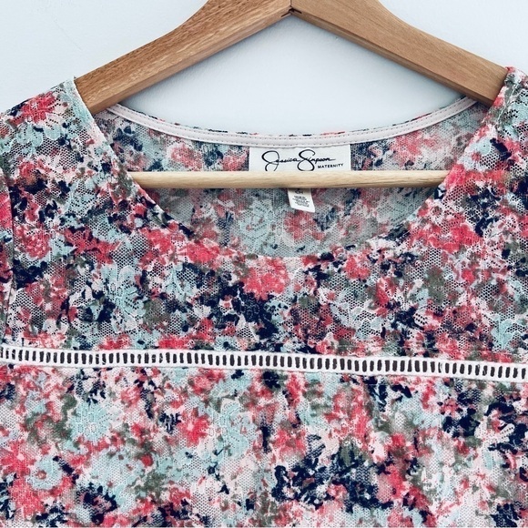 Jessica Simpson Maternity Dress Floral Asymmetrical Baby Shower Small - Picture 4 of 13